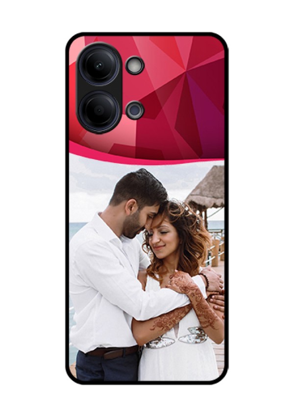 Vivo T5 Lite 44W 5G Custom Glass Phone Case - Red Abstract Design