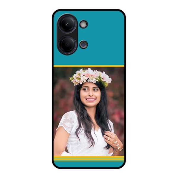 Vivo T5 Lite 44W 5G Custom Glass Phone Case - Yellow & Blue Design
