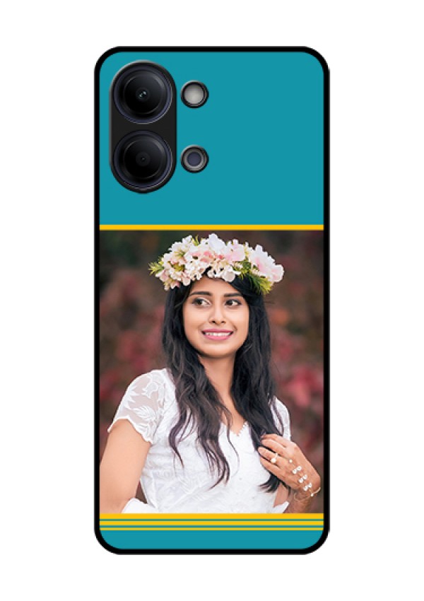 Vivo T5 Lite 44W 5G Custom Glass Phone Case - Yellow & Blue Design