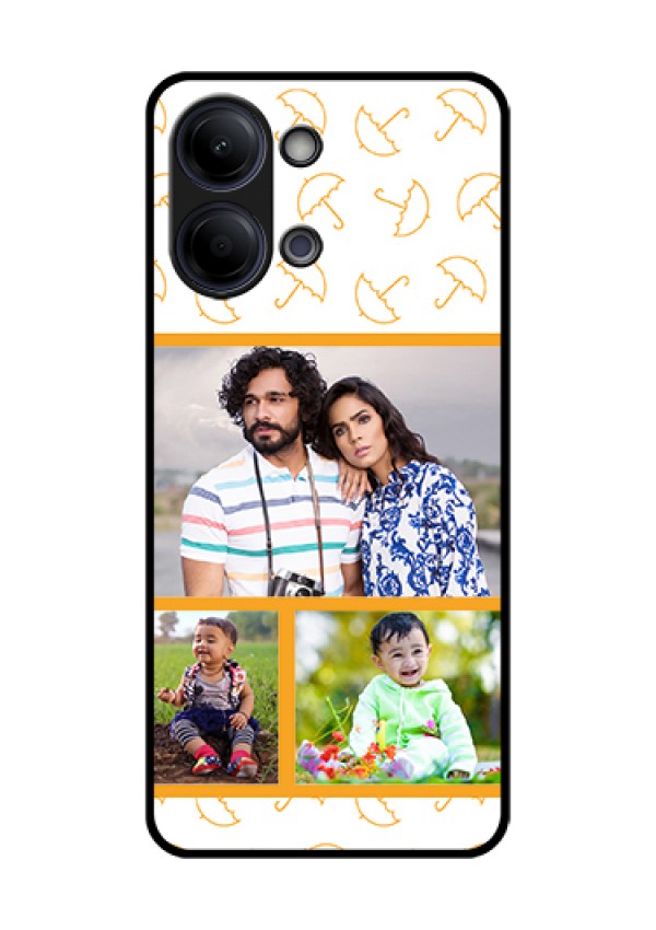 Vivo T5 Lite 44W 5G Custom Glass Phone Case - Yellow Pattern Design