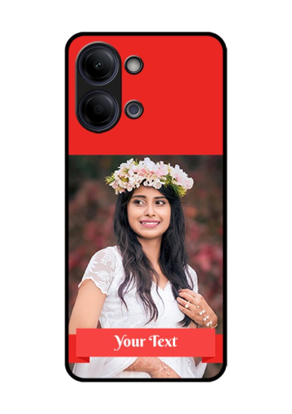 Vivo T5 Lite 44W 5G Custom Glass Phone Case - Simple Red Color Design