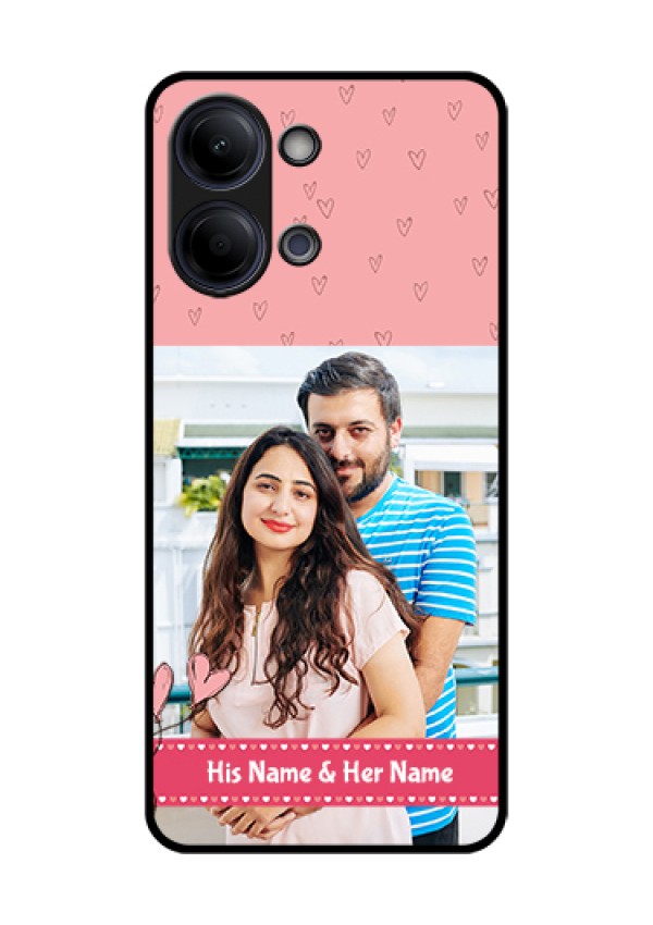 Vivo T5 Lite 44W 5G Custom Glass Phone Case - Love Design Peach Color