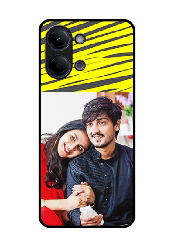 Vivo T5 Lite 44W 5G Custom Glass Phone Case - Yellow Abstract Design
