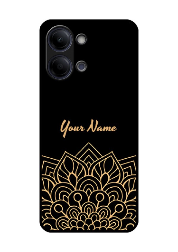 Vivo T5 Lite 44W 5G Custom Glass Phone Case - Golden Mandala Design