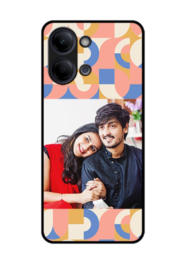Vivo T5 Lite 44W 5G Custom Glass Phone Case - Semi - Circle Maze Pattern Design