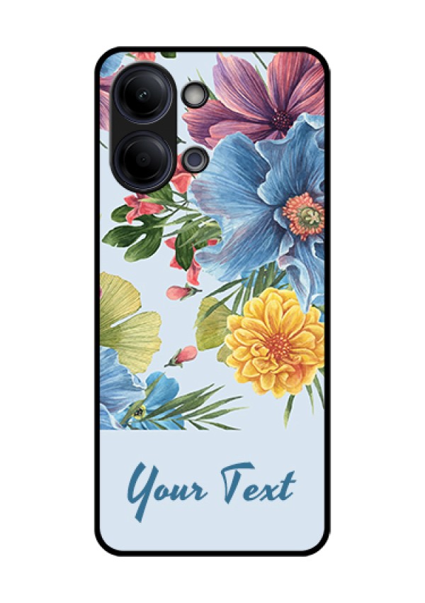 Vivo T5 Lite 44W 5G Custom Glass Phone Case - Stunning Watercolored Flowers Painting Design