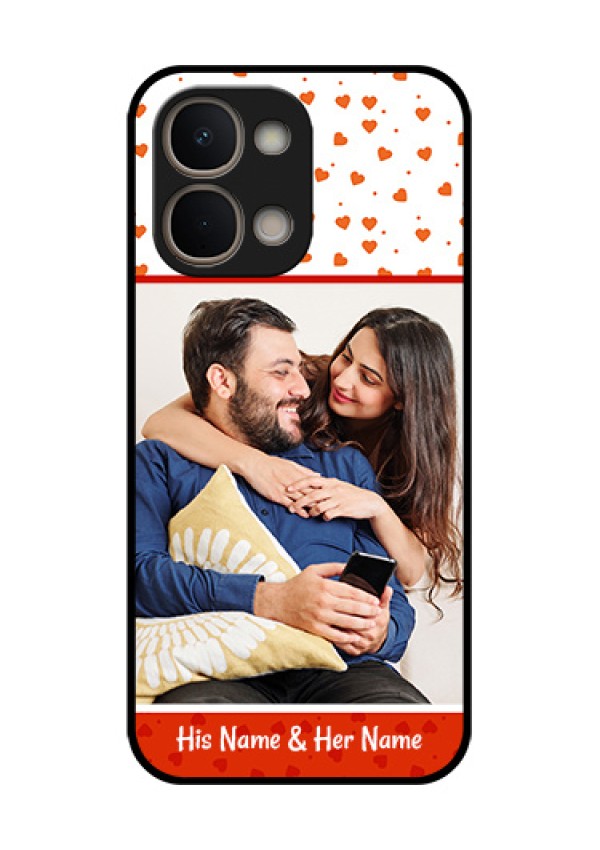Vivo T5X 5G Custom Glass Phone Case - Orange Love Symbol Design