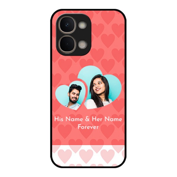 Vivo T5X 5G Custom Glass Phone Case - Couple Pic Upload Design