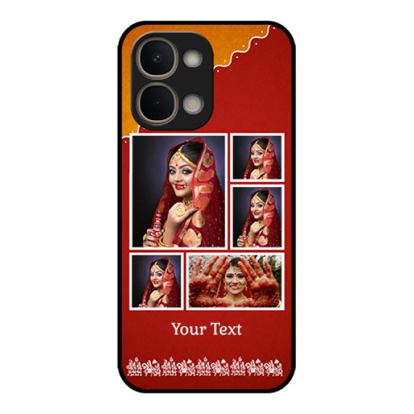 Vivo T5X 5G Custom Glass Phone Case - Wedding Pic Upload Design