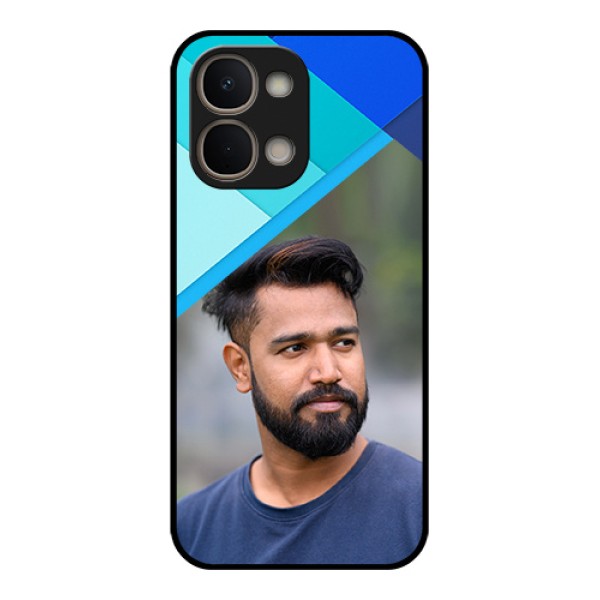 Vivo T5X 5G Custom Glass Phone Case - Blue Pattern Design