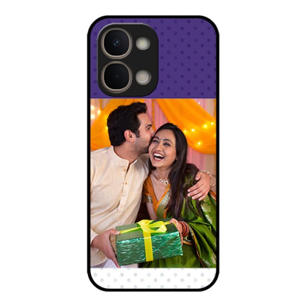 Vivo T5X 5G Custom Glass Phone Case - Violet Colored Pattern Design Vivo T5X 5G Custom Glass Phone Case - Violet Colored Pattern Design