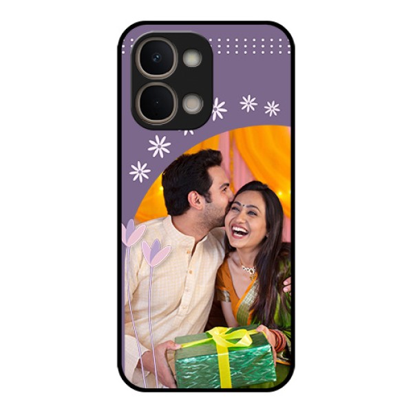 Vivo T5X 5G Custom Glass Phone Case - Lavender Flowers Design
