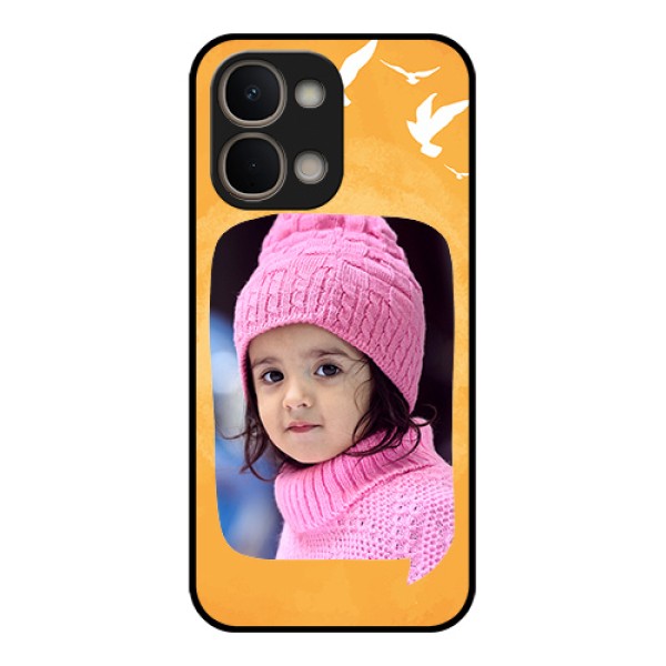 Vivo T5X 5G Custom Glass Phone Case - Water Color Design With Bird Icons Vivo T5X 5G Custom Glass Phone Case - Water Color Design With Bird Icons