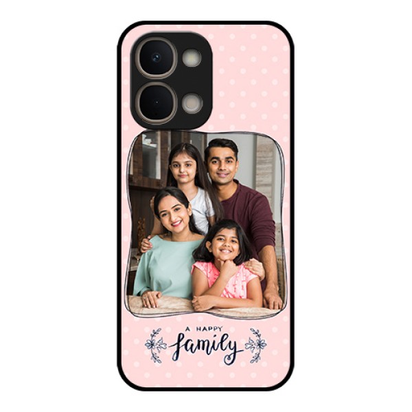 Vivo T5X 5G Custom Glass Phone Case - Family With Dots Design