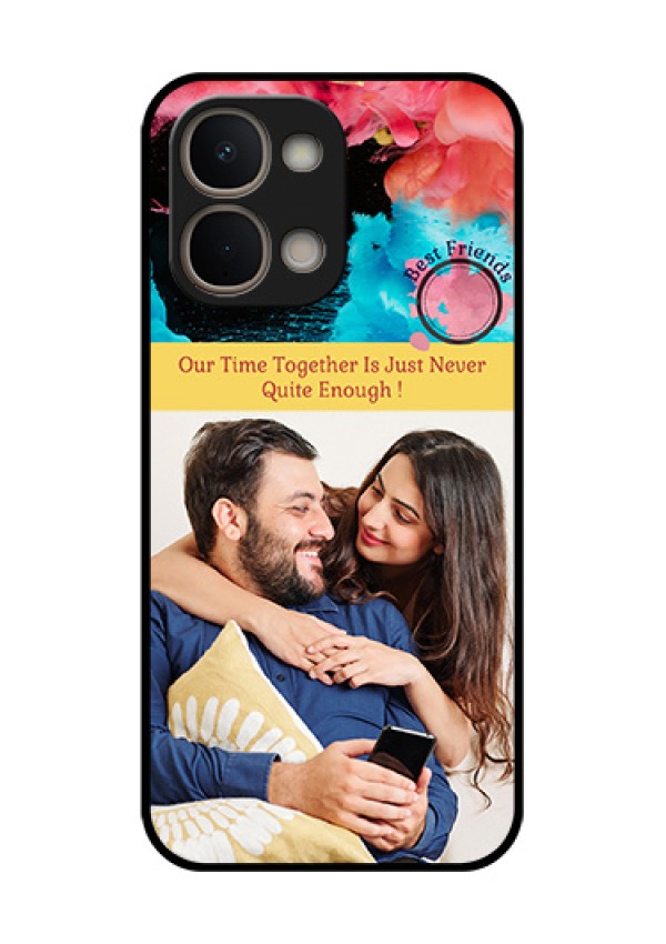 Vivo T5X 5G Custom Glass Phone Case - Quote With Acrylic Painting Design