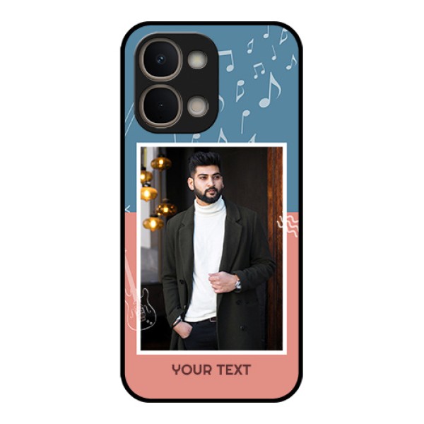 Vivo T5X 5G Custom Glass Phone Case - With Color Musical Note Design Vivo T5X 5G Custom Glass Phone Case - With Color Musical Note Design