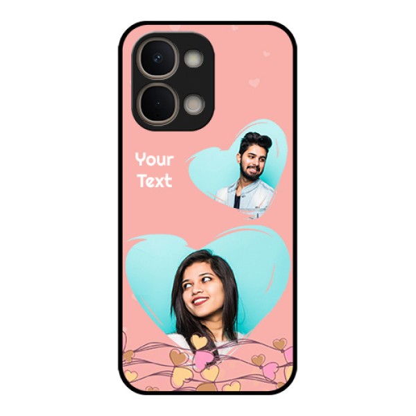 Vivo T5X 5G Custom Glass Phone Case - Love Doodle Design