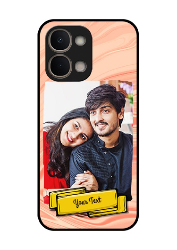 Vivo T5X 5G Custom Glass Phone Case - Marble Texture Design