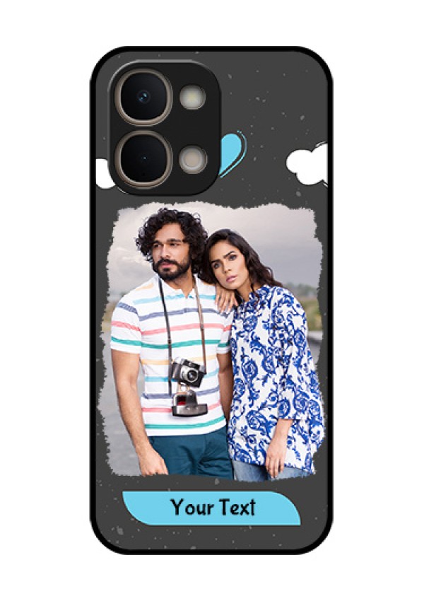Vivo T5X 5G Custom Glass Phone Case - Splashes With Love Doodles Design