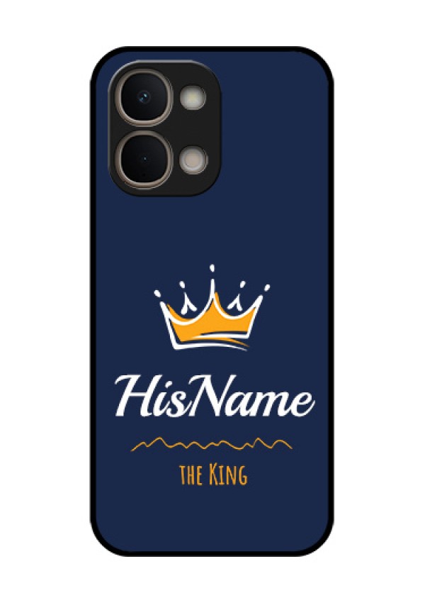 Vivo T5X 5G Custom Glass Phone Case - King With Name Design