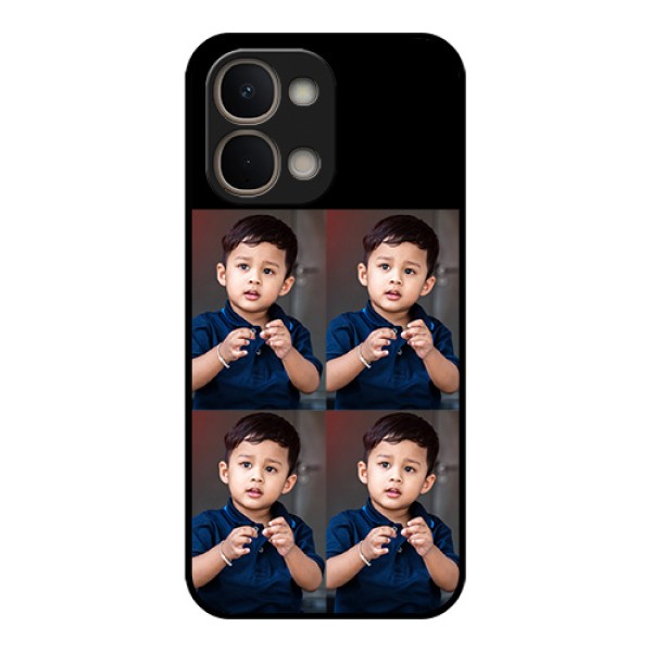 Vivo T5X 5G Custom Glass Phone Case - 4 Image Holder Design