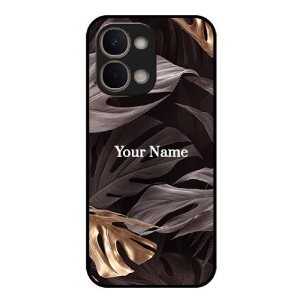 Vivo T5X 5G Custom Glass Phone Case - Wild Leaves Digital Paint Design Vivo T5X 5G Custom Glass Phone Case - Wild Leaves Digital Paint Design
