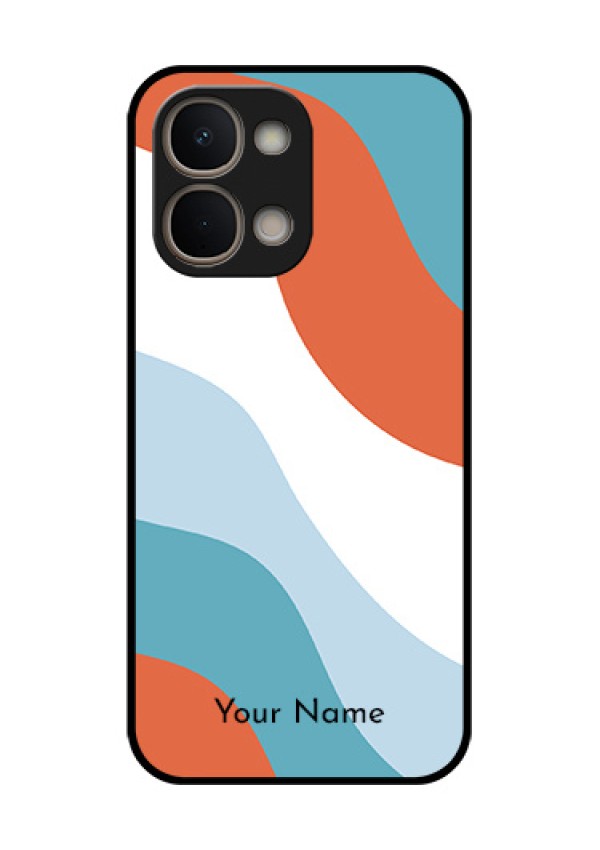 Vivo T5X 5G Custom Glass Phone Case - Coloured Waves Design