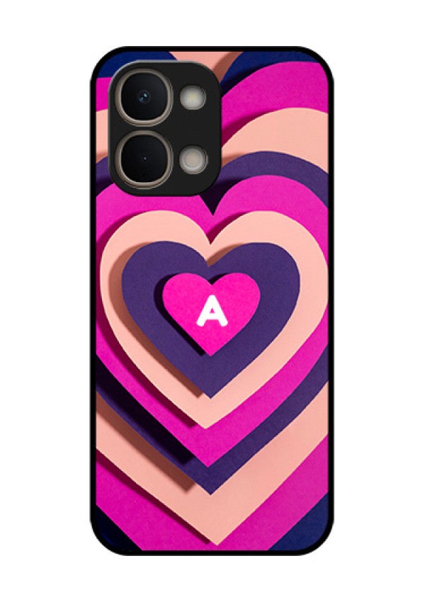 Vivo T5X 5G Custom Glass Phone Case - Cute Heart Pattern Design
