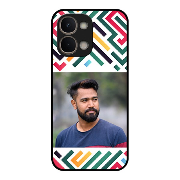 Vivo T5X 5G Custom Glass Phone Case - Colorful Maze Pattern Design