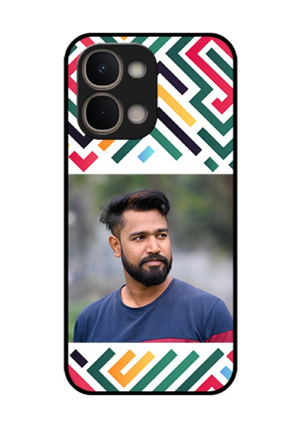 Vivo T5X 5G Custom Glass Phone Case - Colorful Maze Pattern Design