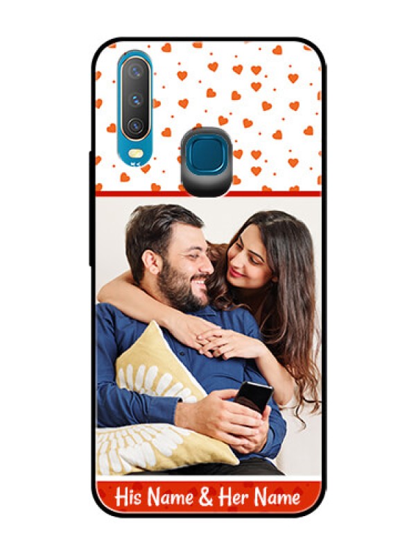 Custom Vivo U10 Custom Glass Phone Case  - Orange Love Symbol Design