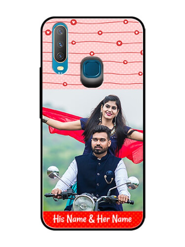 Custom Vivo U10 Personalized Glass Phone Case  - Red Pattern Case Design