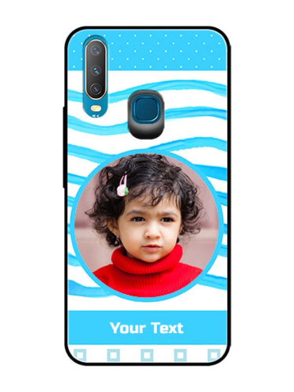 Custom Vivo U10 Custom Glass Phone Case  - Simple Blue Case Design