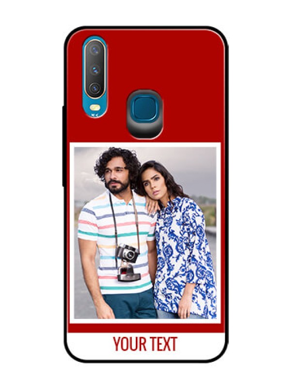 Custom Vivo U10 Personalized Glass Phone Case  - Simple Red Color Design