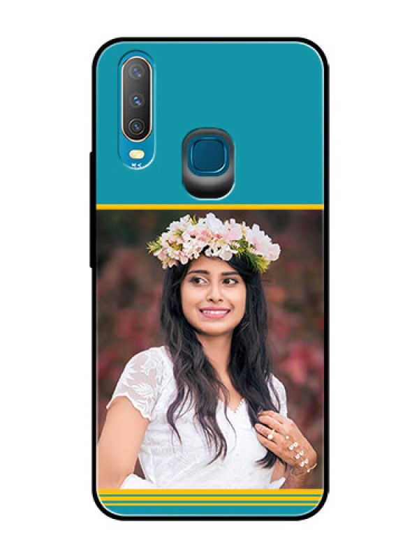 Custom Vivo U10 Custom Glass Phone Case  - Yellow & Blue Design 