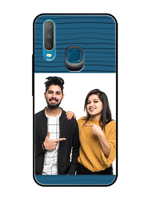 Custom Vivo U10 Custom Glass Phone Case  - Blue Pattern Cover Design