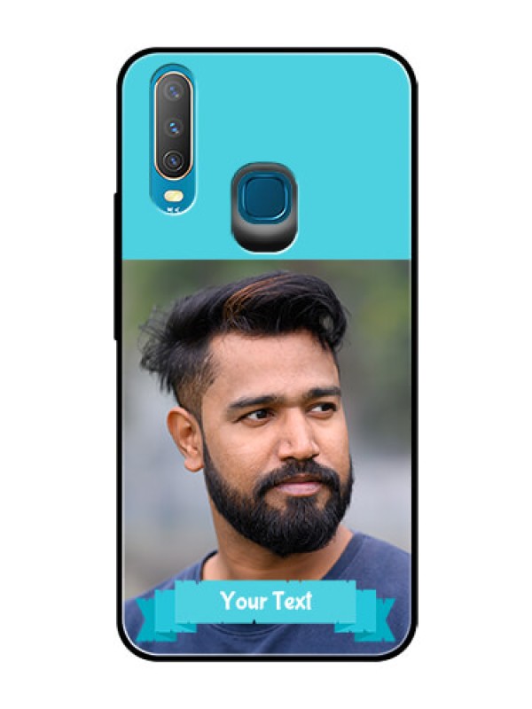Custom Vivo U10 Personalized Glass Phone Case  - Simple Blue Color Design