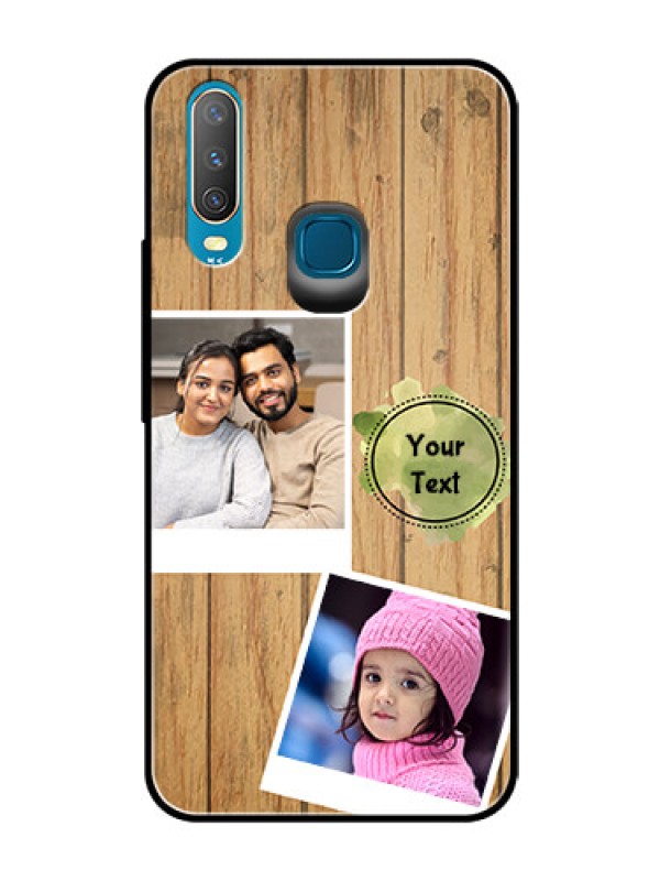 Custom Vivo U10 Custom Glass Phone Case  - Wooden Texture Design