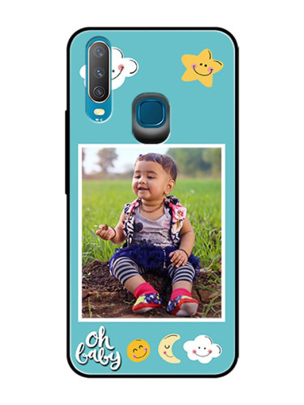 Custom Vivo U10 Personalized Glass Phone Case  - Smiley Kids Stars Design