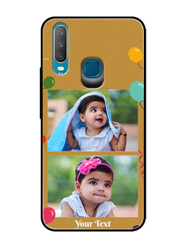 Custom Vivo U10 Personalized Glass Phone Case  - Image Holder with Birthday Celebrations Design