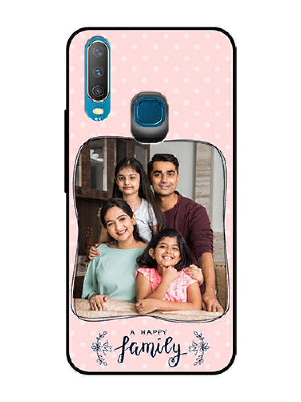 Custom Vivo U10 Custom Glass Phone Case  - Family with Dots Design