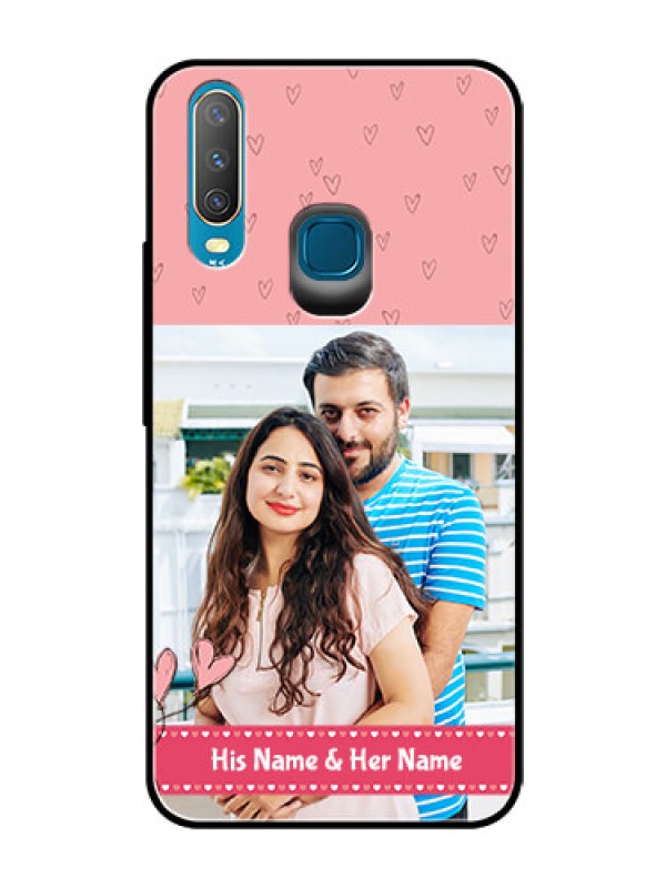 Custom Vivo U10 Personalized Glass Phone Case  - Love Design Peach Color