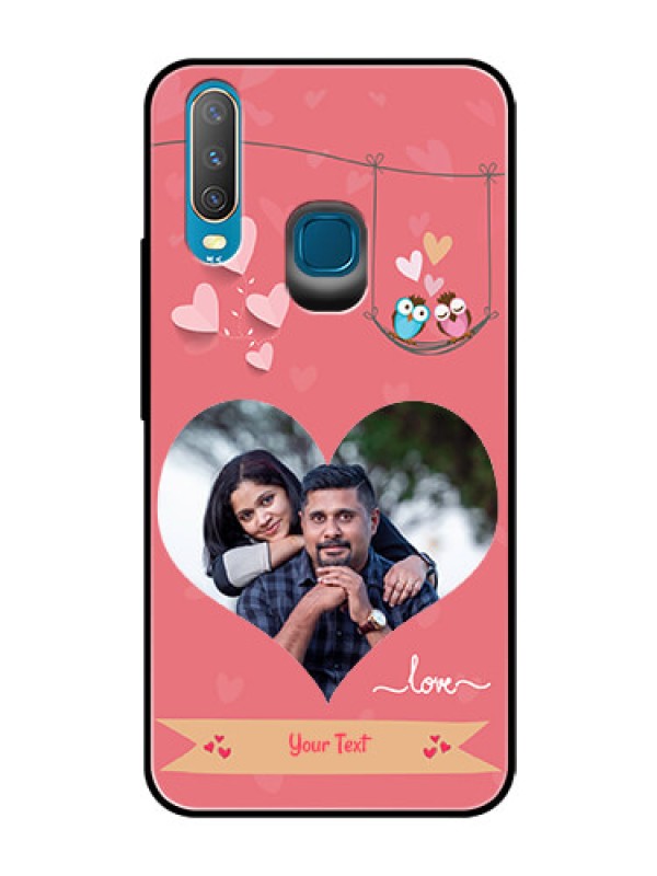 Custom Vivo U10 Personalized Glass Phone Case  - Peach Color Love Design 