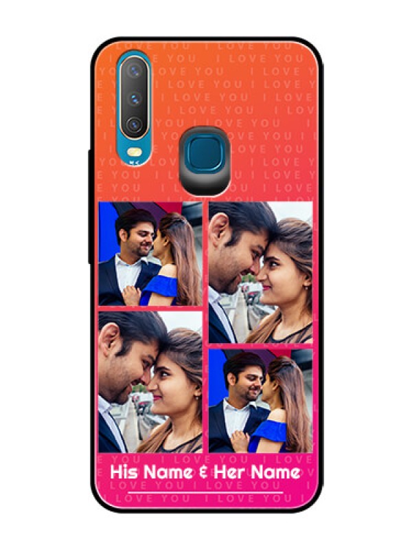 Custom Vivo U10 Custom Glass Phone Case  - I Love You Pink Design