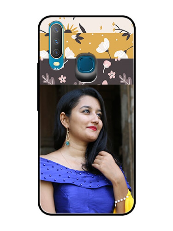 Custom Vivo U10 Custom Glass Phone Case  - Stylish Floral Design