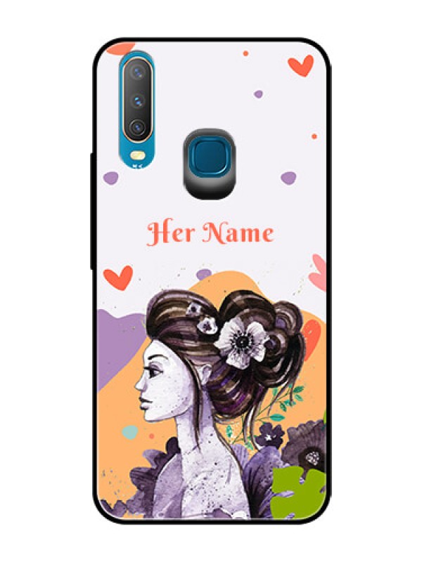 Custom Vivo U10 Personalized Glass Phone Case - Woman And Nature Design
