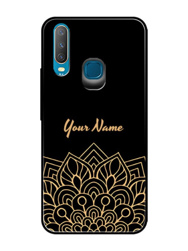 Custom Vivo U10 Custom Glass Phone Case - Golden mandala Design