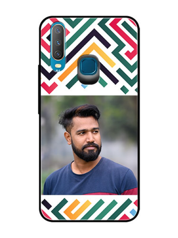 Custom Vivo U10 Personalized Glass Phone Case - Colorful Maze Pattern Design