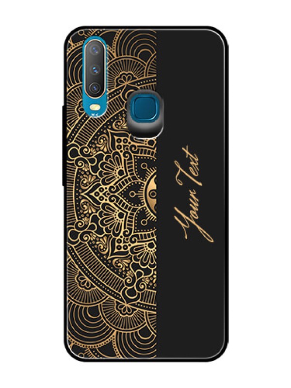 Custom Vivo U10 Photo Printing on Glass Case - Mandala art with custom text Design