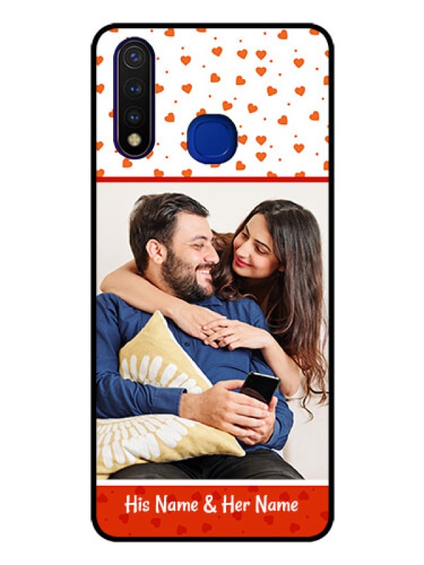 Custom Vivo U20 Custom Glass Phone Case  - Orange Love Symbol Design